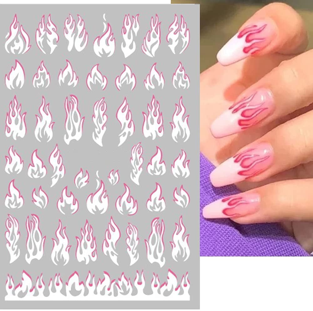 Flame Nail Art Stickers Decals Holographic Fire Nail Decals Nail Art  Supplies Flame Fire Design Nail Stickers For Women Girls Nail Decorations  Manicur | Fruugo QA